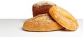 Freshly baked bread varieties displayed together on a clean surface Royalty Free Stock Photo