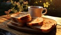 Freshly baked bread on wooden table, nature gourmet generated by AI Royalty Free Stock Photo