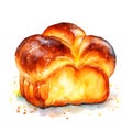 Freshly Baked Brioche Bread Square Background.