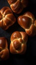 Freshly Baked Brioche Bread Vertical Background.