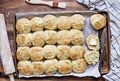 Buttermilk Southern Biscuits in Baking Pan Royalty Free Stock Photo