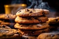 Freshly Baked Chocolate Chip Cookies with Steam