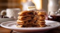 Freshly Baked Chocolate Chip Cookies on White Plate