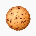 Sweet choco chip cookies with chocolate dots vector illustration.