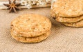 Freshly baked cookies, Homemade crispy cookies. Royalty Free Stock Photo