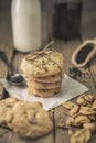 freshly baked cookies on rustic wooden table Royalty Free Stock Photo