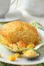 Freshly baked corn muffins on the plate Royalty Free Stock Photo