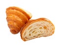 Freshly baked croissant cut in half Royalty Free Stock Photo
