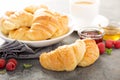 Freshly baked croissants in a bowl Royalty Free Stock Photo