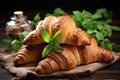 Freshly Baked Croissants - Delicious Flaky Pastries with a Crispy Texture and Fragrant Aroma