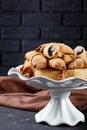 Freshly baked croissants with poppy seeds filling Royalty Free Stock Photo