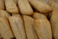 Freshly baked crusty bread rolls forming an appetising pattern Royalty Free Stock Photo