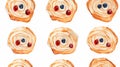 Freshly Baked Danish Pastry Horizontal Seamless Background.