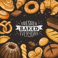 Fresh bread circle poster