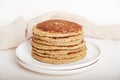 Freshly baked farinata pancakes on white background. Royalty Free Stock Photo