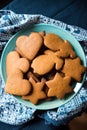 Freshly undecorated gingerbread cookies