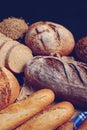 Freshly baked handmade breads Royalty Free Stock Photo