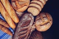 Freshly baked handmade breads Royalty Free Stock Photo