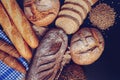 Freshly baked handmade breads Royalty Free Stock Photo