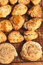 Assorted scones cooling on a wire rack