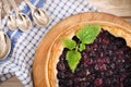 Freshly baked homemade blueberry pie