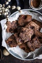 Freshly baked homemade chocolate brownies Royalty Free Stock Photo