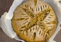 Gluten-free sourdough bread with star pattern scoring