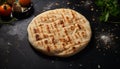 Freshly baked homemade pita bread, a healthy gourmet meal generated by AI