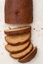 Freshly baked homemade sliced loaf of rye bread Royalty Free Stock Photo