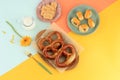 Freshly Baked Homemade Soft Pretzel Bavarian Brezel with Salt Royalty Free Stock Photo