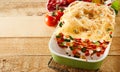 Freshly baked homemade vegetable lasagna Royalty Free Stock Photo