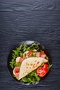 Freshly baked italian piadina on a plate Royalty Free Stock Photo