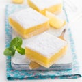 Freshly baked lemon bars Royalty Free Stock Photo