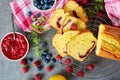 Freshly baked lemon cake, top view Royalty Free Stock Photo