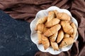 Freshly baked mini croissants with poppy seeds Royalty Free Stock Photo