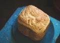 Freshly baked onion bread on a plate