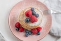 Freshly baked pancakes with berries Royalty Free Stock Photo