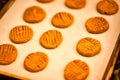 Freshly baked peanut butter cookies. Royalty Free Stock Photo