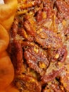 Freshly Baked Pecan Pie Viewed Upclose Royalty Free Stock Photo