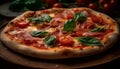 Freshly baked pizza with savory tomato sauce generated by AI