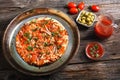 Freshly baked pizza on a wooden table