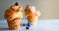 Freshly Baked Popovers with Blueberry, Perfect for National Blueberry Popover Day Royalty Free Stock Photo