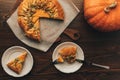 Freshly baked pumkin pie Royalty Free Stock Photo