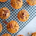 Freshly baked pumpkin muffins with walnuts, cinnamon and nutmeg Royalty Free Stock Photo