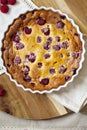 Freshly baked raspberry clafoutis Royalty Free Stock Photo