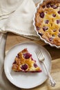 Freshly baked raspberry clafoutis Royalty Free Stock Photo
