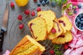 Freshly baked lemon cake, top view Royalty Free Stock Photo