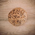 Freshly baked soft bannock on rustic wooden table