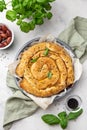 Freshly baked Spanakopita,  spiral filo pastry pie with feta cheese and spinach Royalty Free Stock Photo