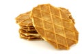 Freshly baked stacked Dutch waffles Royalty Free Stock Photo